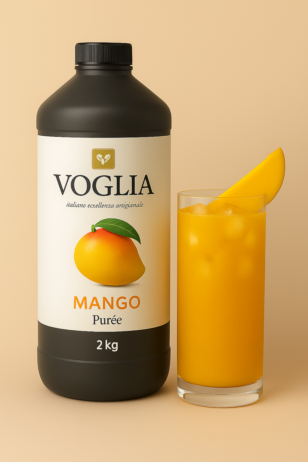 Voglia Premium Mango Fruit Puree – 2kg Bottle