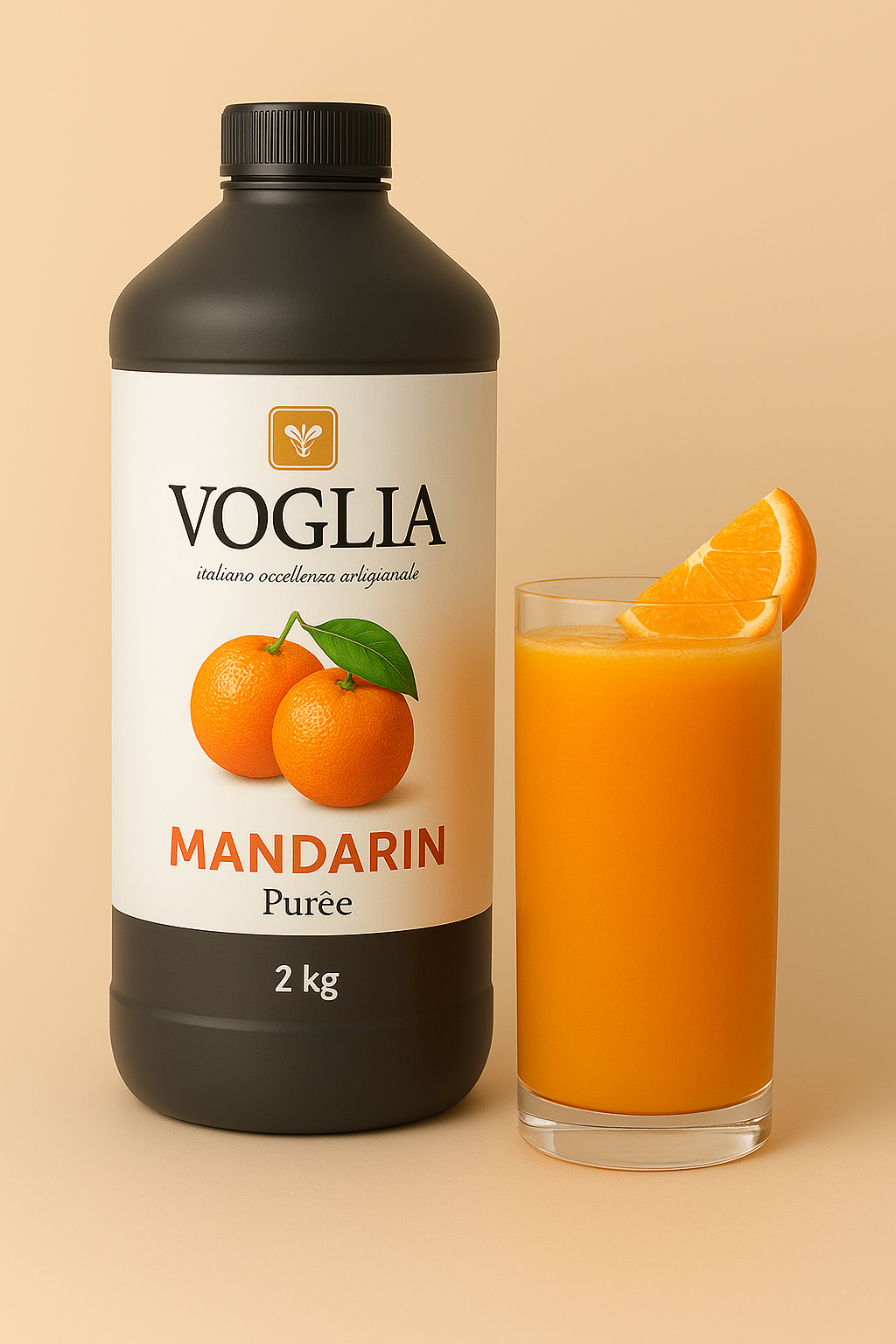 Voglia Premium Mandarin Puree – 2kg Bottle