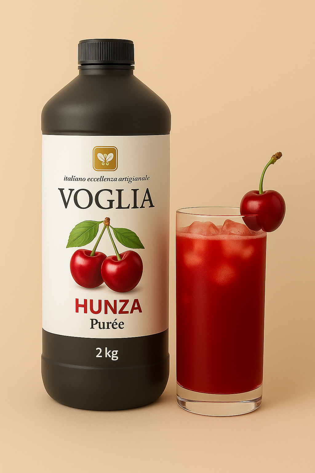 Voglia Premium Hunza Cherry Puree – 2kg Bottle