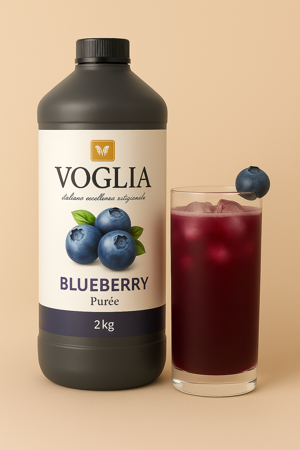 Voglia Premium Blueberry Puree – 2kg Bottle
