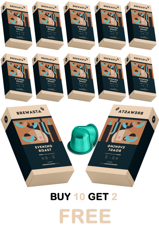 Evening Roast Nespresso Compatible Coffee Pods Bundle - Buy 10 get 2 free