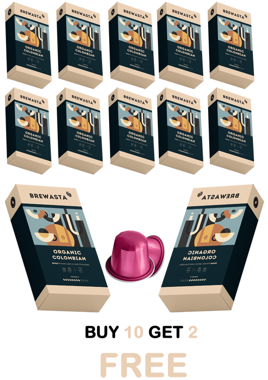 Organic Nespresso Compatible Coffee Pods Bundle - Buy 10 get 2 free