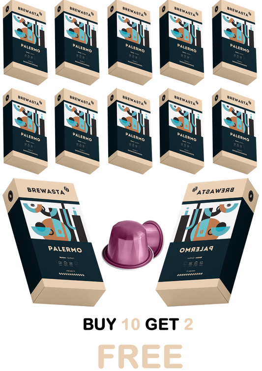 Palermo Nespresso Compatible Coffee Pods Bundle - Buy 10 get 2 free