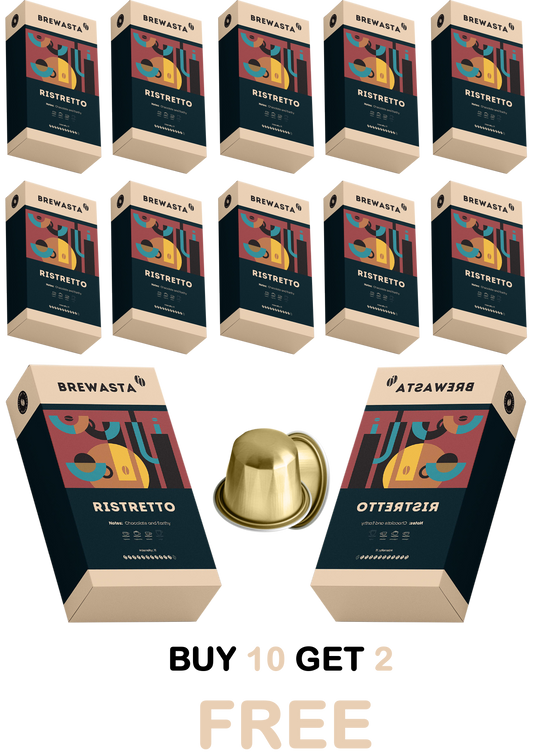 Ristretto Nespresso Compatible Coffee Pods Bundle - Buy 10 get 2 free