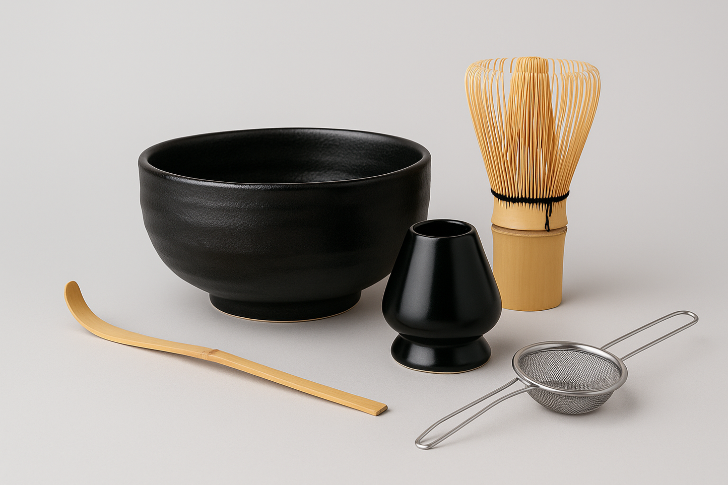 6-Piece Traditional Matcha Tea Set – Premium Black Matcha Kit for Whisking, Brewing & Sifting