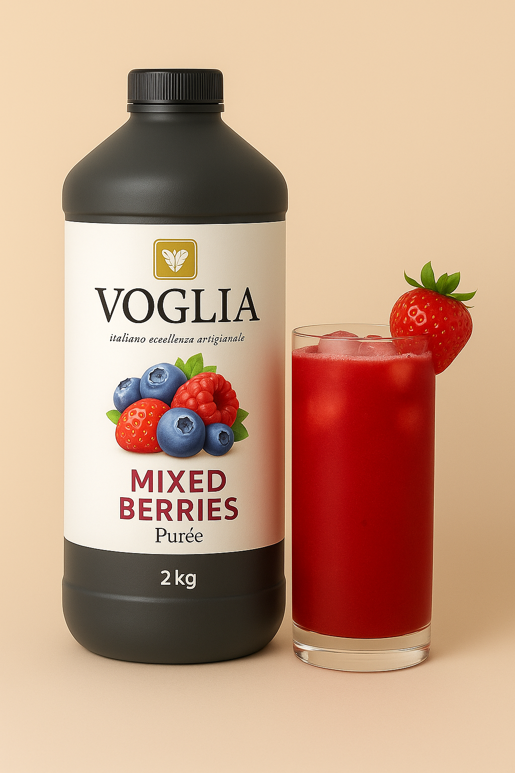 Voglia Premium Mixed Berries Puree – 2kg Bottle