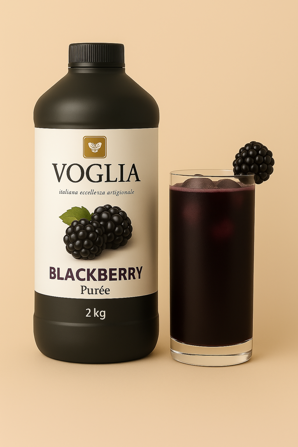 Voglia Premium Blackberry Puree – 2kg Bottle