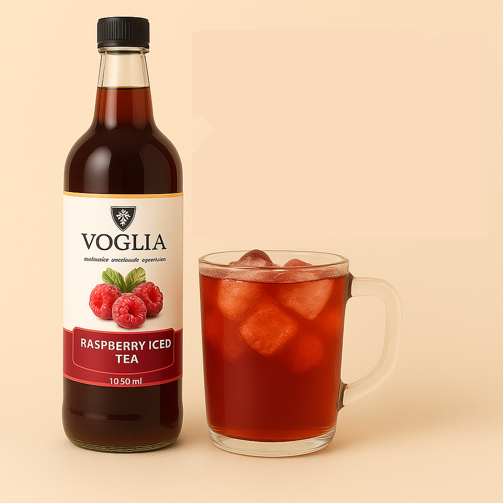 Voglia Premium Raspberry Iced tea Syrup – 1.05L Bottle – Brewasta